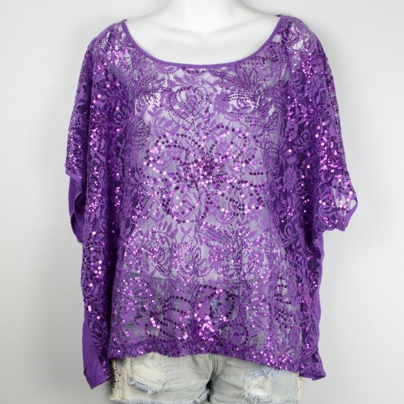 torrid Tops - Torrid Purple Lace Top